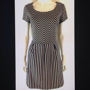 💋Maison Jules Striped Cap Sleeve Fit Flare Dress